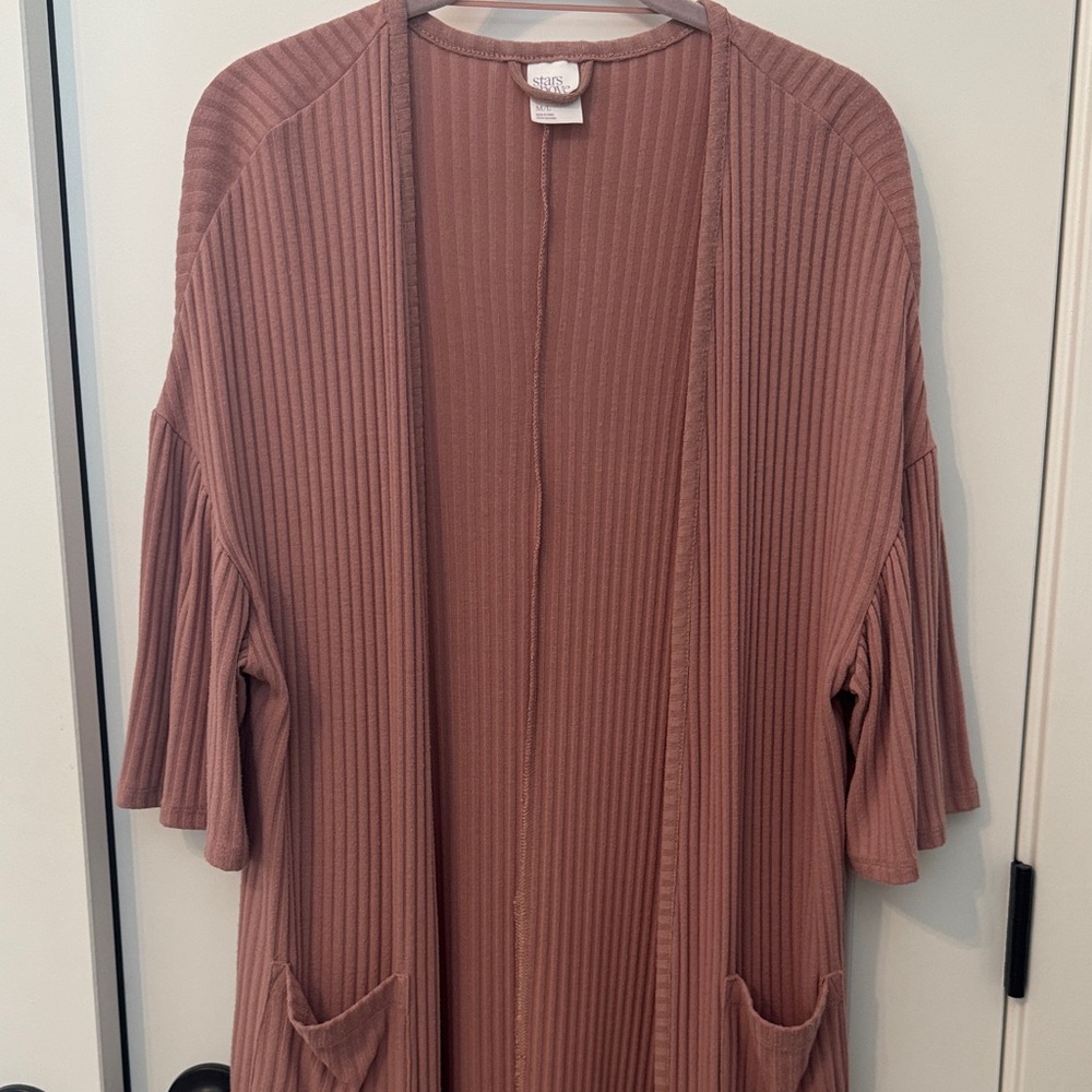 Stars Above Pink Ribbed Knit Robe - Picture 3 of 6